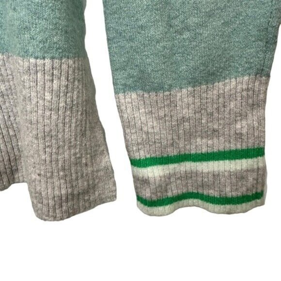 J Crew Women's XS Striped Turtleneck Sweater Supersoft Yarn Green Gray BS045 - Picture 3 of 9
